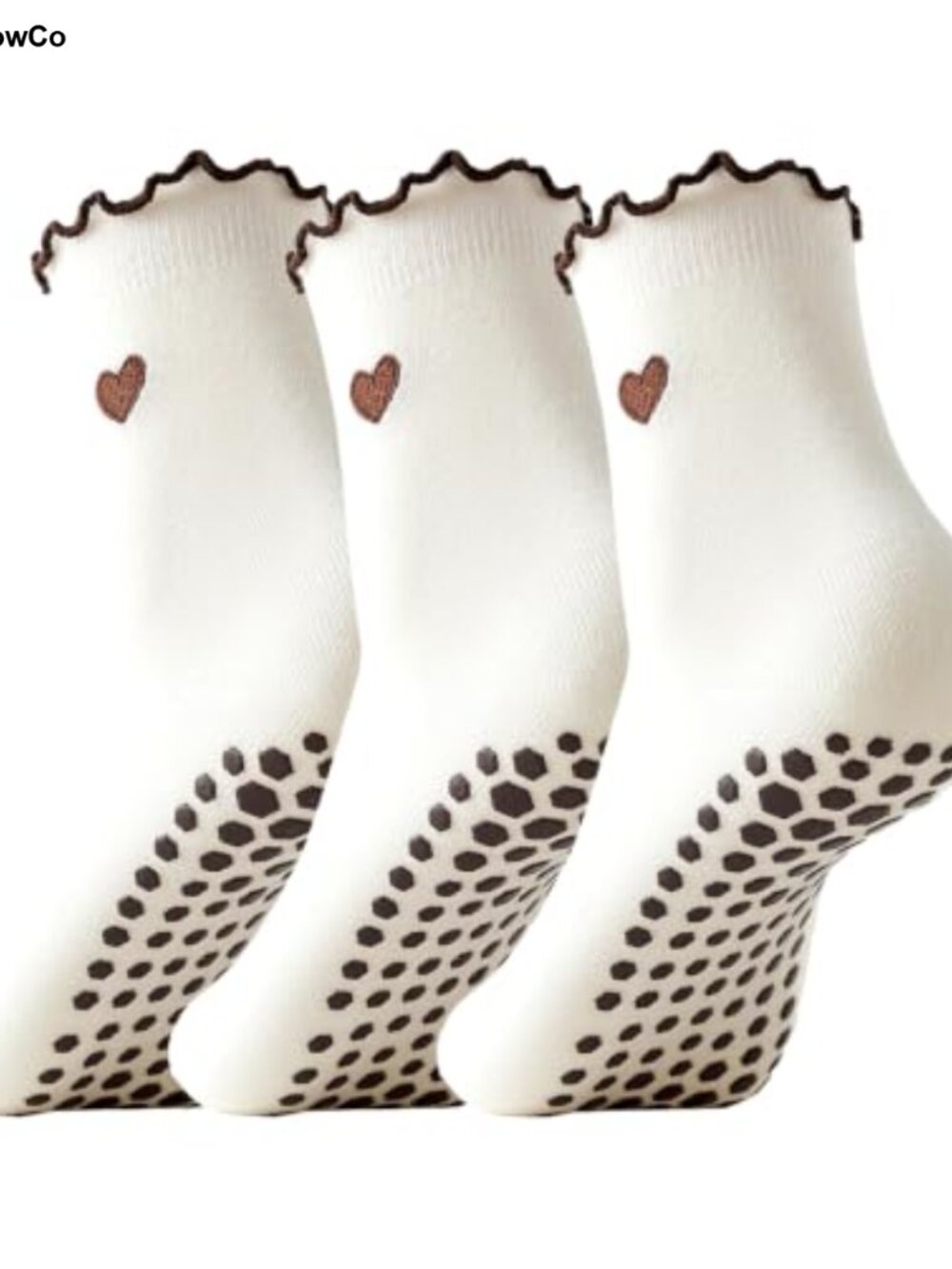 Grip Socks for Pilates Yoga Barre Non-Slip Cotton Silicone 3 Pack
